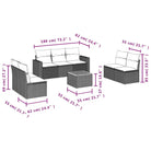 Lounge Tuinset van gepoedercoat staal en poly rattan voor terras - Tuinsets