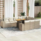 Lounge Tuinset van gepoedercoat staal in beige materiaal voor buiten - Beige en crèmekleurig (met opbergruimte) / 6x