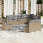 Lounge tuinset van gepoedercoat staal met beige materiaal en afmetingen - Beige en grijs / Zonder tafel - Tuinsets