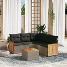 Lounge tuinset van gepoedercoat staal met beige materiaal en afmetingen - Grijs / Met tafel - Tuinsets