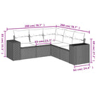 Lounge tuinset van gepoedercoat staal met beige materiaal en afmetingen - Tuinsets