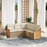 Lounge tuinset van gepoedercoat staal met beige materiaal en afmetingen - Tuinsets
