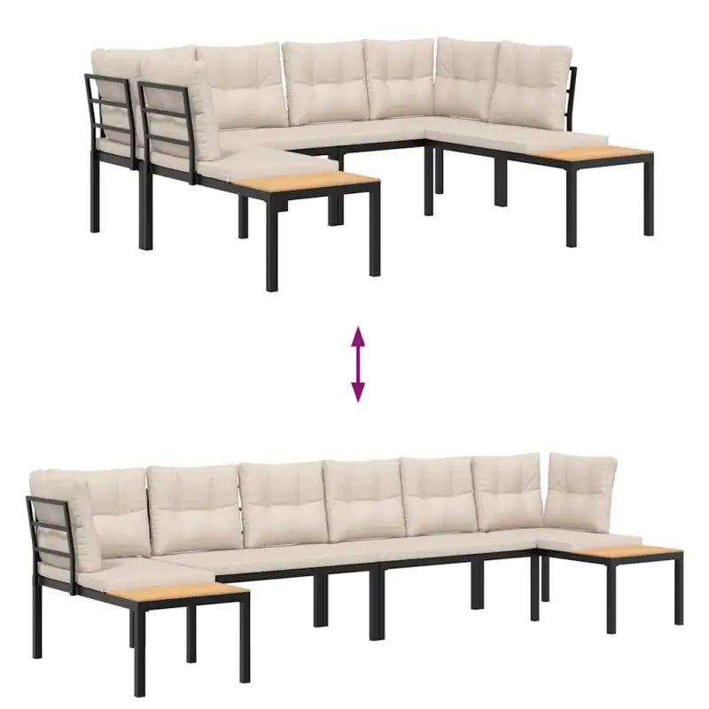 Lounge tuinset van gepoedercoat staal met comfortabele zitervaring - Tuinsets