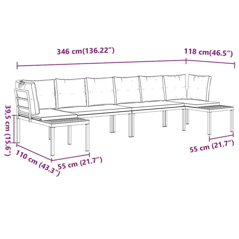 Lounge tuinset van gepoedercoat staal met comfortabele zitervaring - Tuinsets