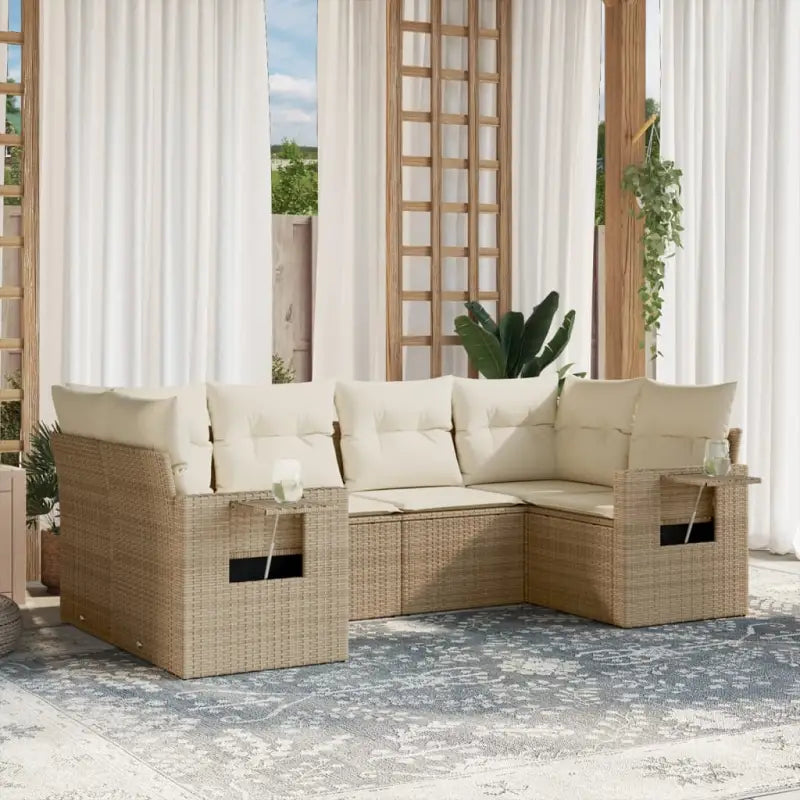 Lounge tuinset van gepoedercoat staal met waterdichte zak en afmetingen - beige en crèmekleurig - Tuinsets