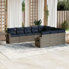 Lounge tuinset van gepoedercoat staal met waterdichte zak en veilige afmetingen - grijs en marineblauw / Zonder tafel