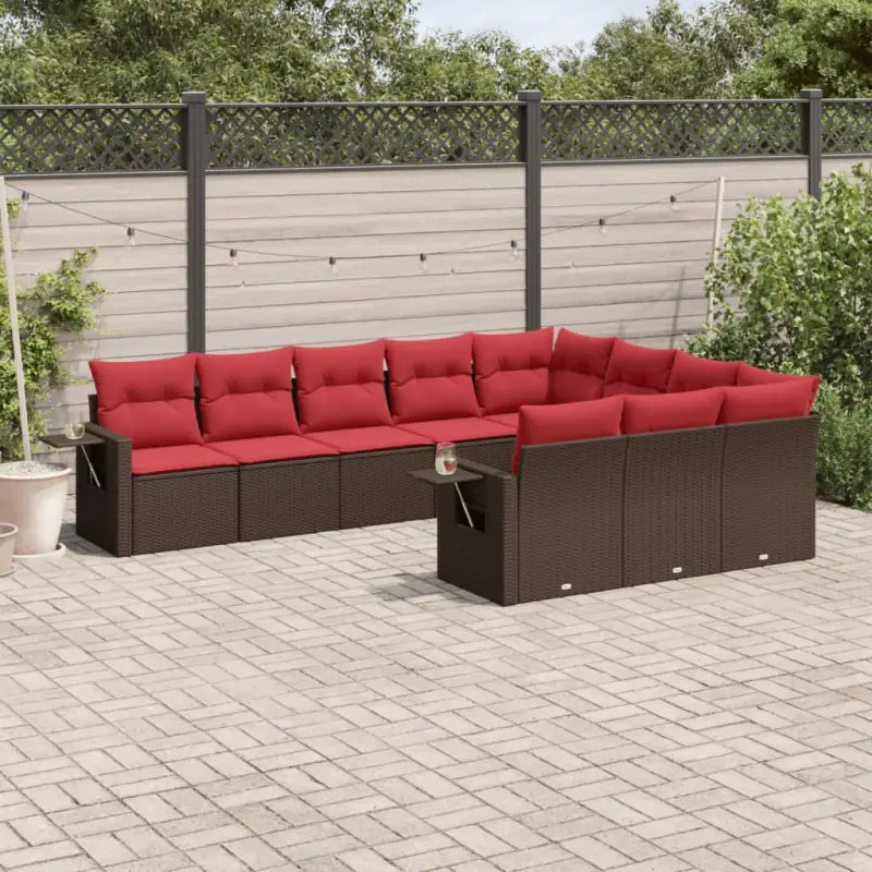 Lounge tuinset van gepoedercoat staal met waterdichte zak en veilige afmetingen - Bruin en rood / Zonder tafel