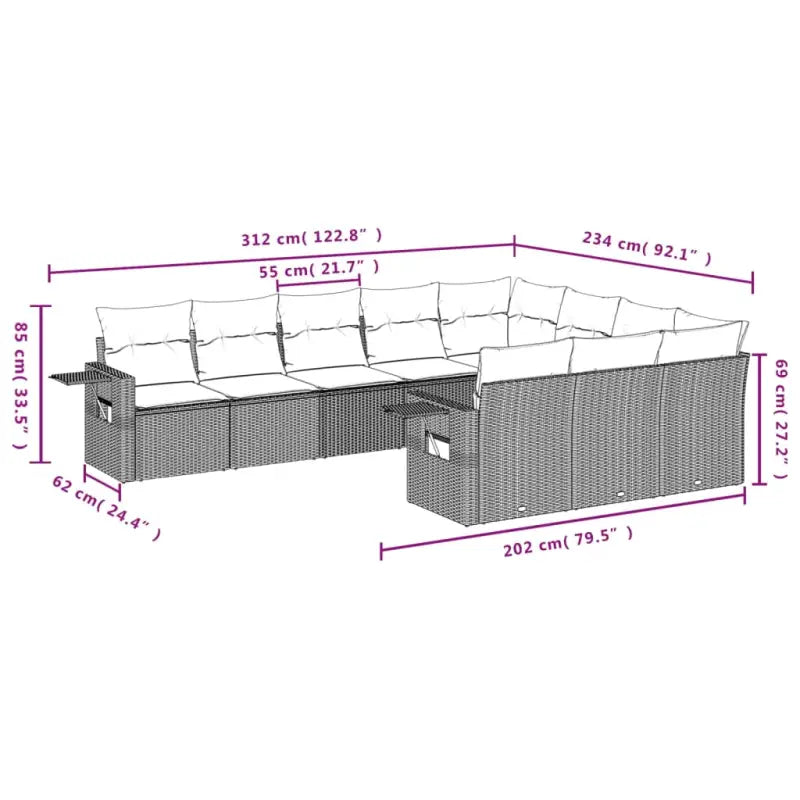 Lounge tuinset van gepoedercoat staal met waterdichte zak en veilige afmetingen - Tuinsets