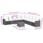 Lounge Tuinset van Gepoedercoat Staal met Zwart Materiaal - Tuinsets