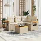 Lounge tuinset van grijs materiaal en gepoedercoat staal met comfortabele afmetingen - beige en crèmekleurig