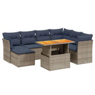 Lounge tuinset van grijs materiaal en gepoedercoat staal met afmetingen - Tuinsets