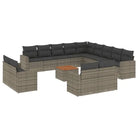 Lounge tuinset van grijs materiaal en gepoedercoat staal afmetingen - Tuinsets