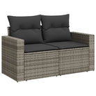 Lounge tuinset van grijs materiaal en gepoedercoat staal afmetingen - Tuinsets