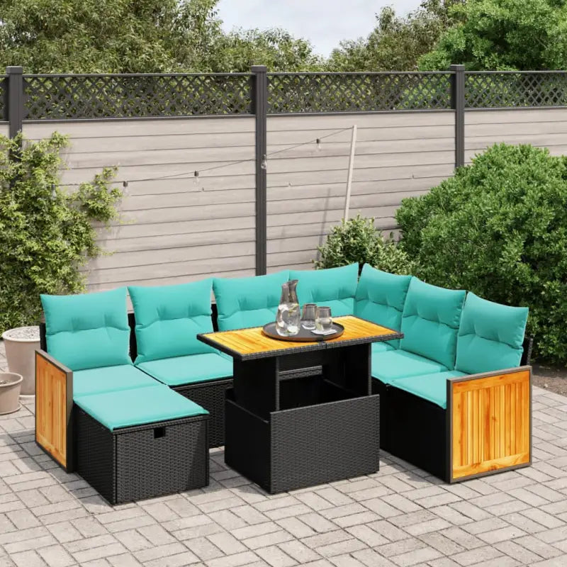 Lounge tuinset van grijs materiaal en gepoedercoat staal afmetingen - Zwart - Tuinsets