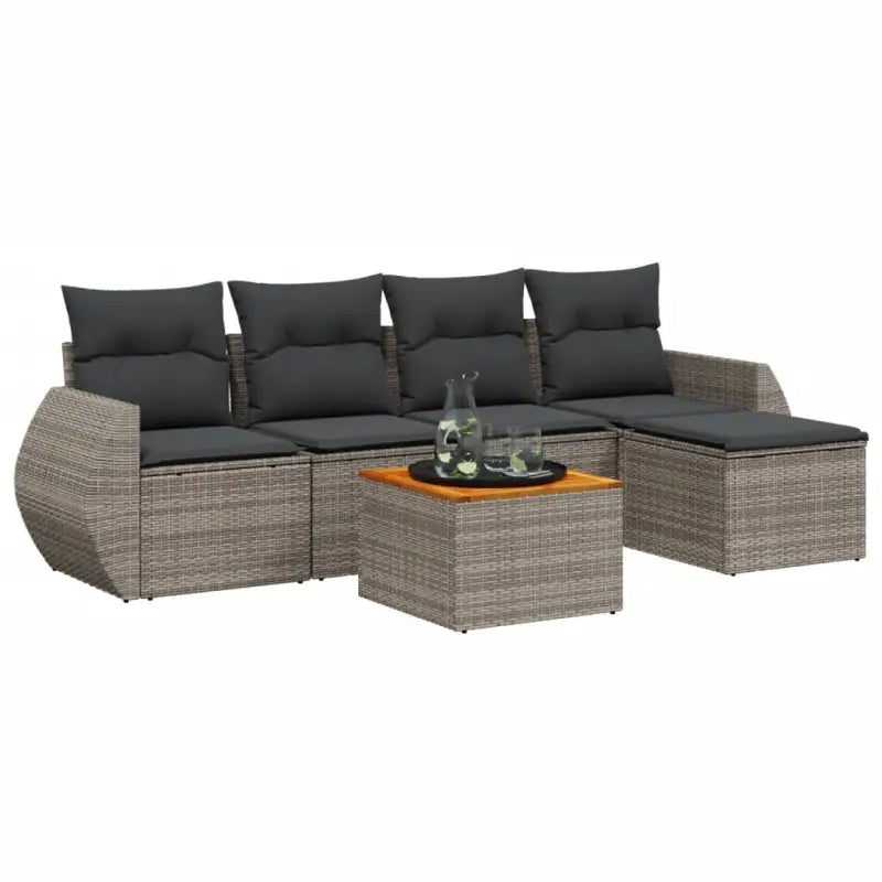 Lounge tuinset van grijs materiaal en gepoedercoat staal afmetingen - Tuinsets