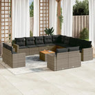 Lounge tuinset van grijs materiaal en gepoedercoat staal afmetingen - Tuinsets
