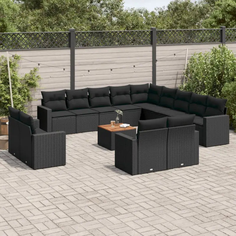 Lounge tuinset van grijs materiaal en gepoedercoat staal afmetingen - Zwart - Tuinsets