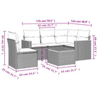 Lounge Tuinset van grijs materiaal en gepoedercoat staal - Tuinsets