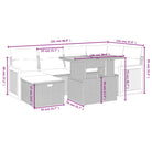 Lounge tuinset van grijs materiaal met gepoedercoat staal en afmetingen - Tuinsets