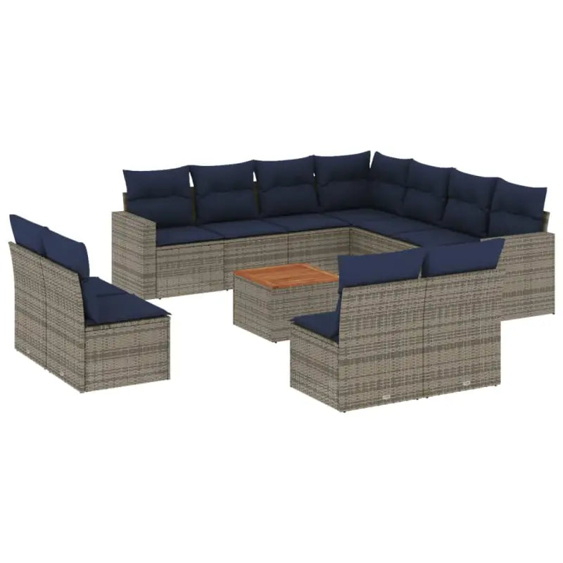 Lounge tuinset van grijs materiaal met gepoedercoat staal en afmetingen - Tuinsets