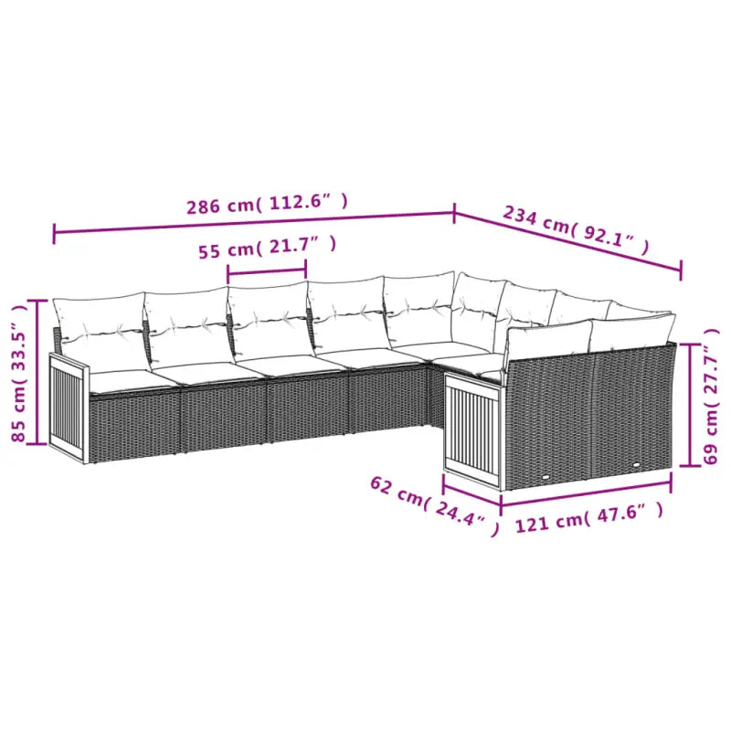 Lounge Tuinset van Grijs Materiaal met Gepoedercoat Staal en Waterdichte Zak - Tuinsets