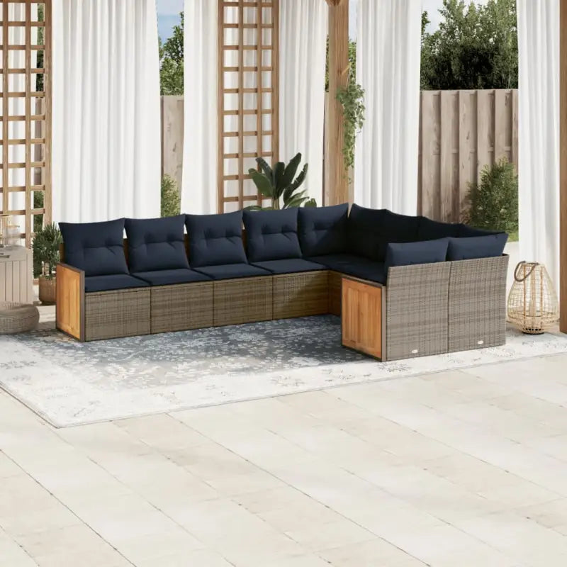 Lounge Tuinset van Grijs Materiaal met Gepoedercoat Staal en Waterdichte Zak - Grijs en blauw / Zonder tafel - Tuinsets