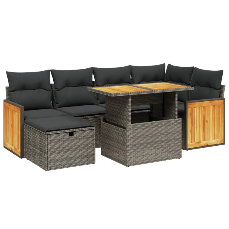 Lounge tuinset van grijs materiaal met gepoedercoat staal en afmetingen - Tuinsets