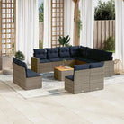 Lounge tuinset van grijs materiaal met gepoedercoat staal en afmetingen - grijs en marineblauw - Tuinsets