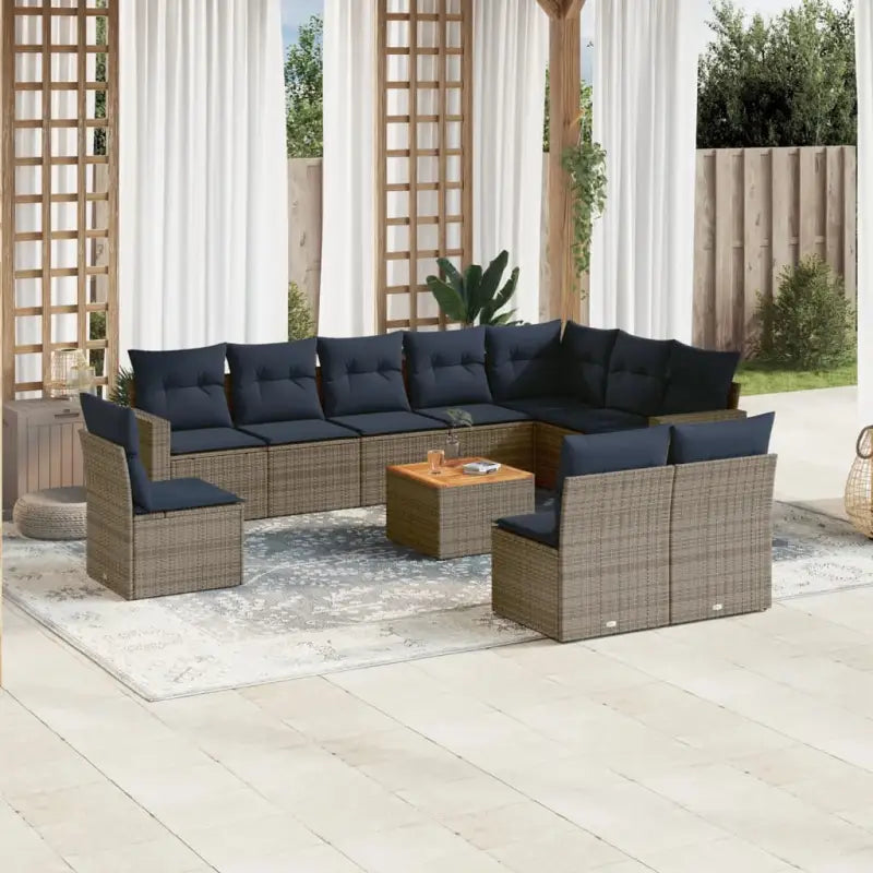 Lounge Tuinset van grijs materiaal met gepoedercoat staal afmetingen - Grijs - Tuinsets
