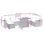 Lounge tuinset van grijs materiaal met gepoedercoat staalafmetingen - Tuinsets