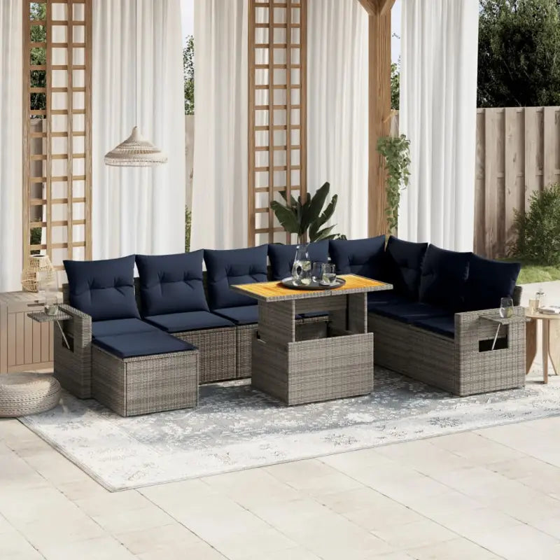 Lounge tuinset van grijs materiaal met gepoedercoat staalafmetingen - Tuinsets