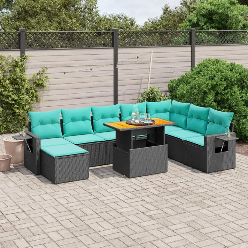 Lounge tuinset van grijs materiaal met gepoedercoat staalafmetingen - Zwart / zonder opbergruimte - Tuinsets