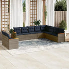 Lounge tuinset van grijs materiaal met waterdichte tas en gepoedercoat staal - grijs en marineblauw / Zonder tafel