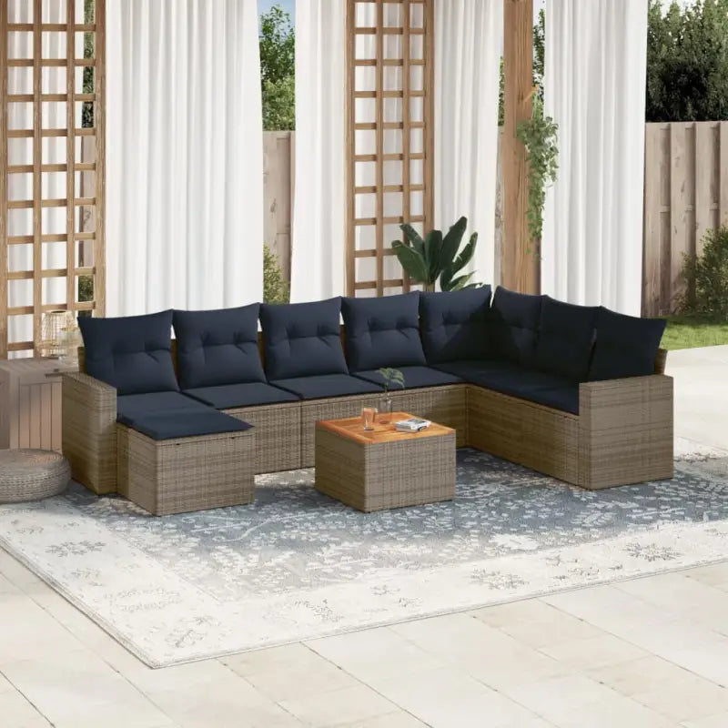 Lounge tuinset van grijs materiaal met waterdichte tas en gepoedercoat staal - Grijs - Tuinsets