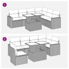 Lounge Tuinset van grijs materiaal met waterdichte tas en gepoedercoat staal - Grijs / met opbergruimte - Tuinsets