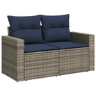 Lounge Tuinset van grijs materiaal met waterdichte tas en gepoedercoat staal - Grijs / met opbergruimte - Tuinsets