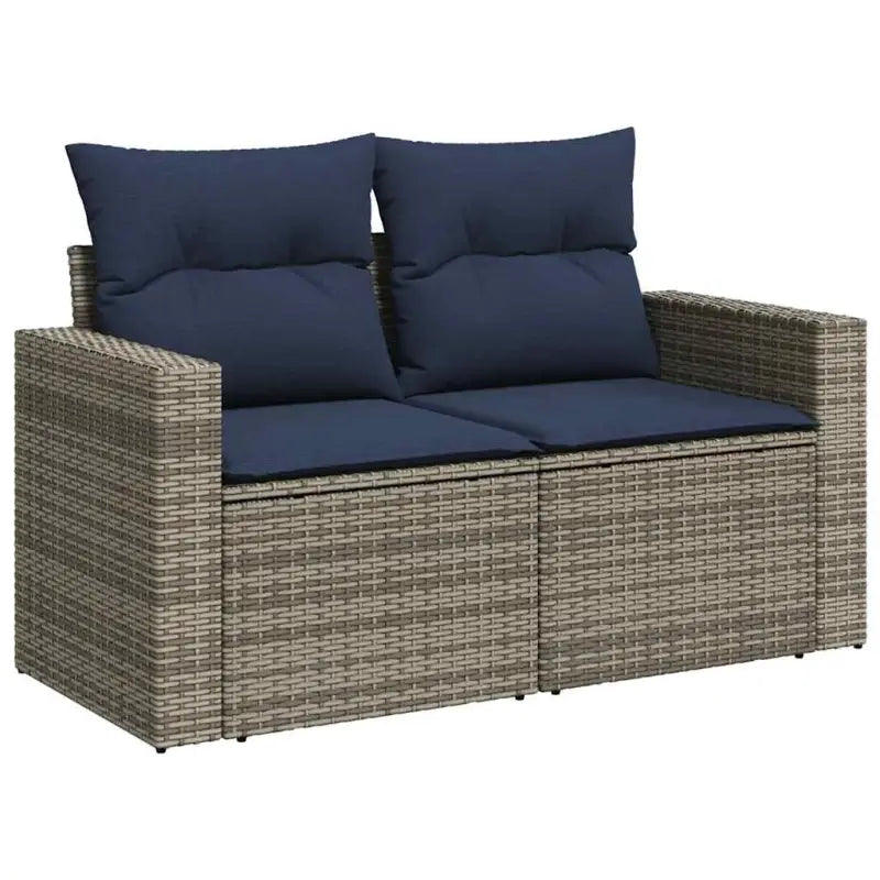 Lounge Tuinset van grijs materiaal met waterdichte tas en gepoedercoat staal - Grijs / met opbergruimte - Tuinsets