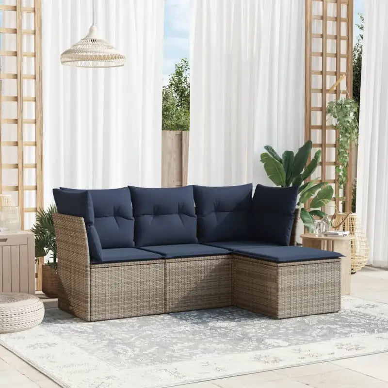 Lounge tuinset van grijs materiaal met waterdichte tas en gepoedercoat staal - Grijs / Zonder tafel - Tuinsets