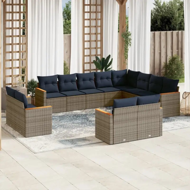 Lounge Tuinset van Grijs Materiaal met Waterdichte Tas en Gepoedercoat Staal - Tuinsets