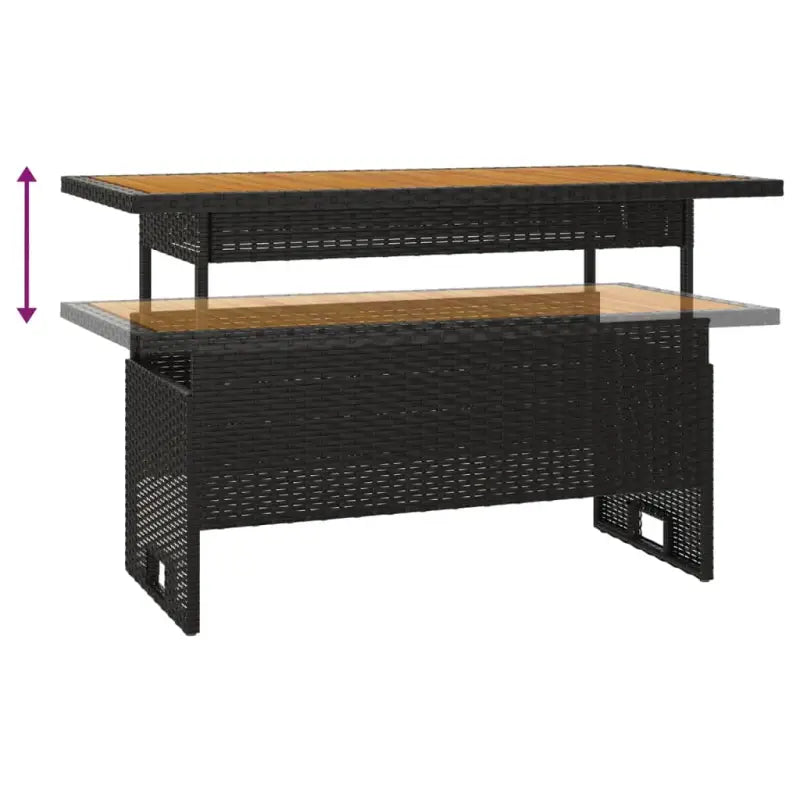 Lounge tuinset van massief acaciahout en zwart gepoedercoat staal - Tuinsets
