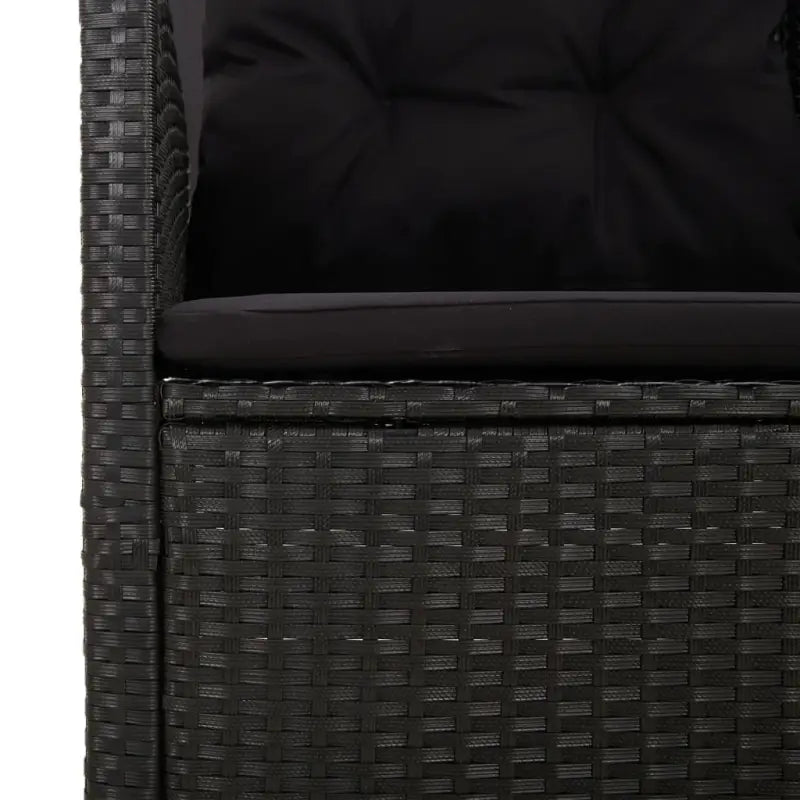 Lounge tuinset van massief acaciahout en zwart gepoedercoat staal - Tuinsets