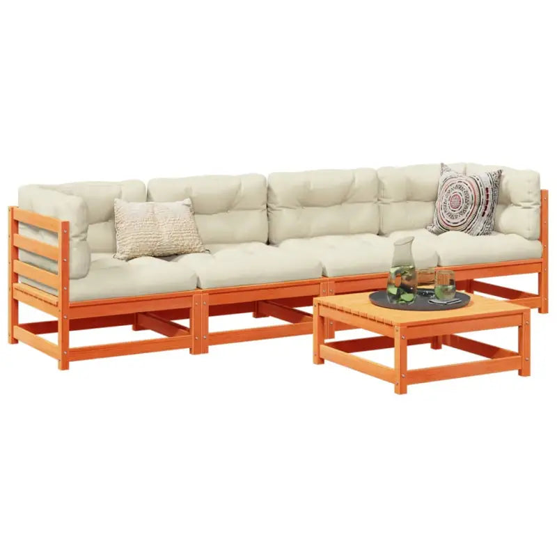 Lounge tuinset van massief Douglas vurenhout voor buiten ontspanning - Wasbruin / Ja - Tuinsets