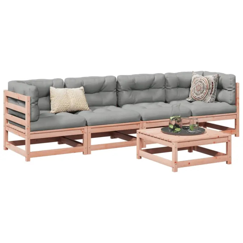Lounge tuinset van massief Douglas vurenhout voor buiten ontspanning - Natuurlijk douglashout / Nee - Tuinsets