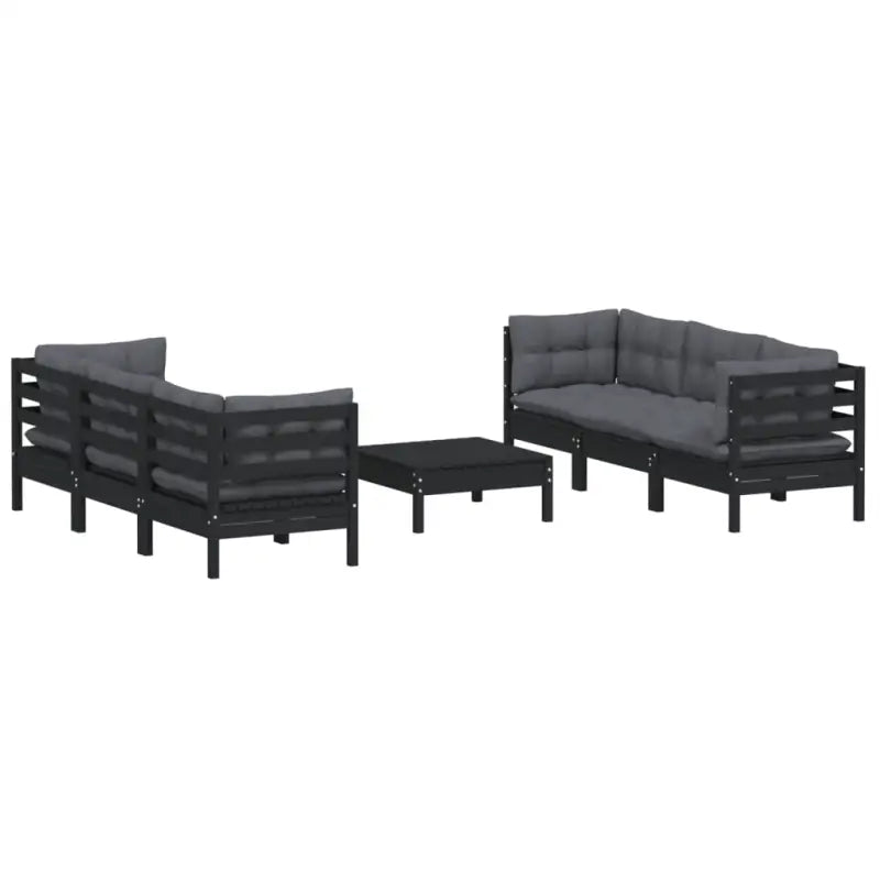 Lounge tuinset van massief grenenhout met voetenbank en rug- zijkussen - Tuinsets
