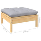 Lounge tuinset van massief grenenhout met voetenbank en tafel - Tuinsets