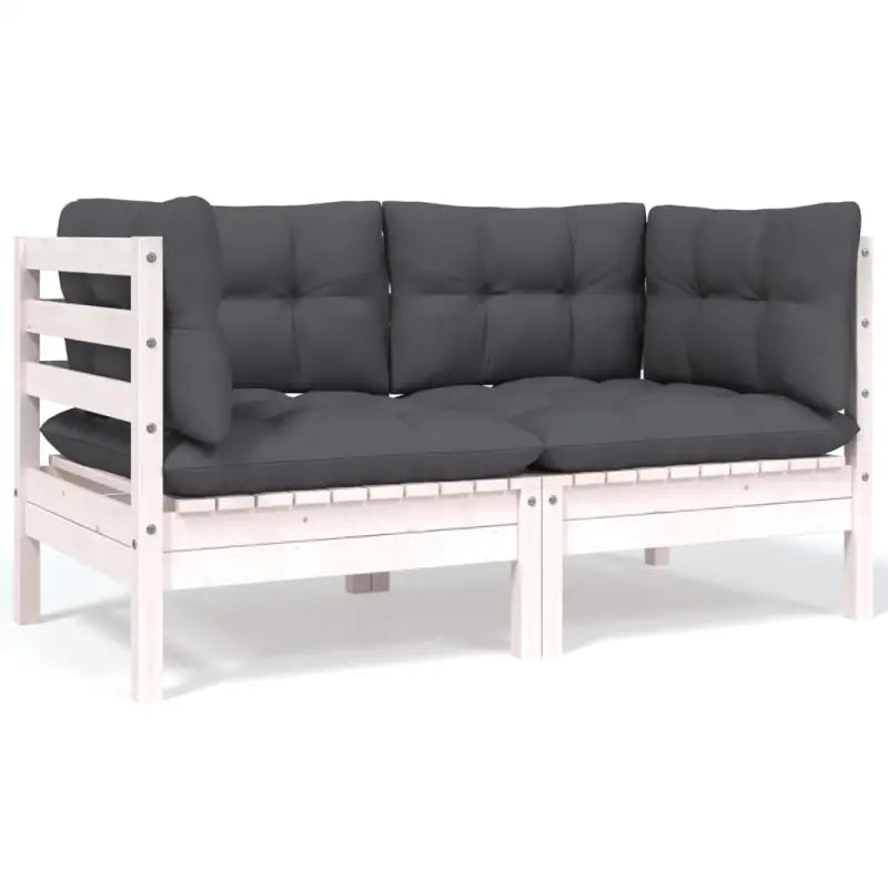Lounge tuinset van massief grenenhout met voetenbank en tafel - Tuinsets