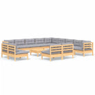 Lounge tuinset van massief grenenhout met voetenbank tafel - Tuinsets