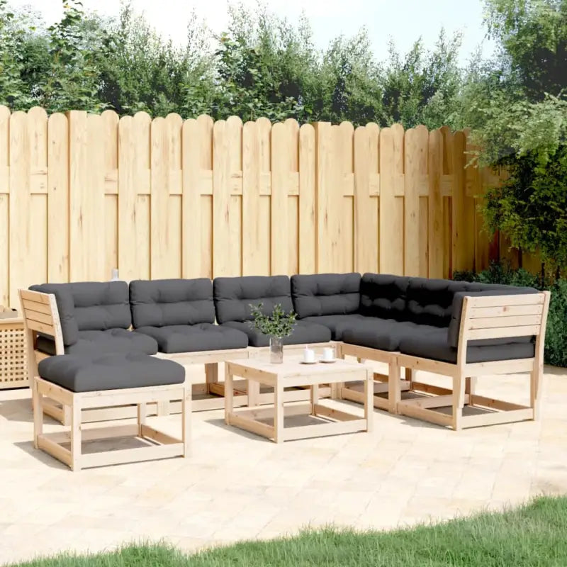 Lounge tuinset van massief grenenhout met wasbruin afmetingen - Natuurlijk grenenhout - Tuinsets