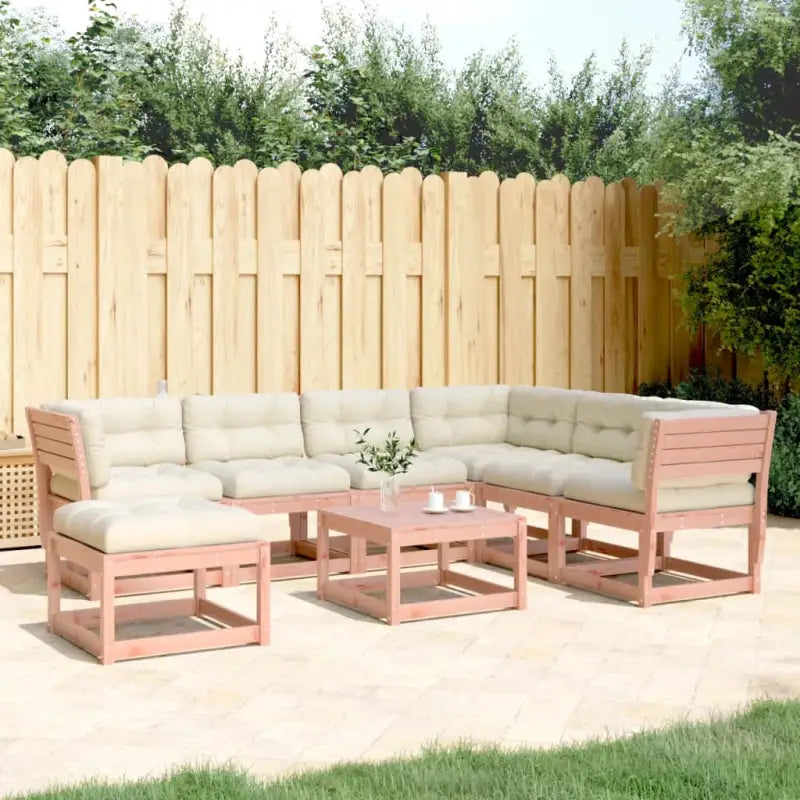 Lounge tuinset van massief grenenhout met wasbruin afmetingen - Natuurlijk douglashout - Tuinsets