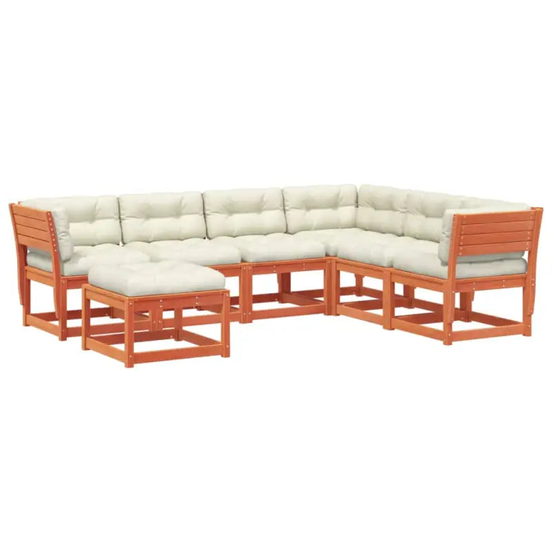 Lounge tuinset van massief grenenhout met wasbruin afmetingen - Tuinsets